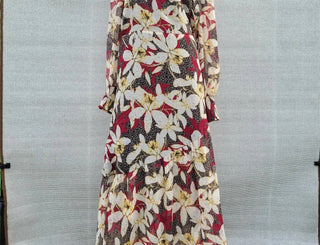 Bar Iii - Floral Long-sleeve Wrap V-neck Dress