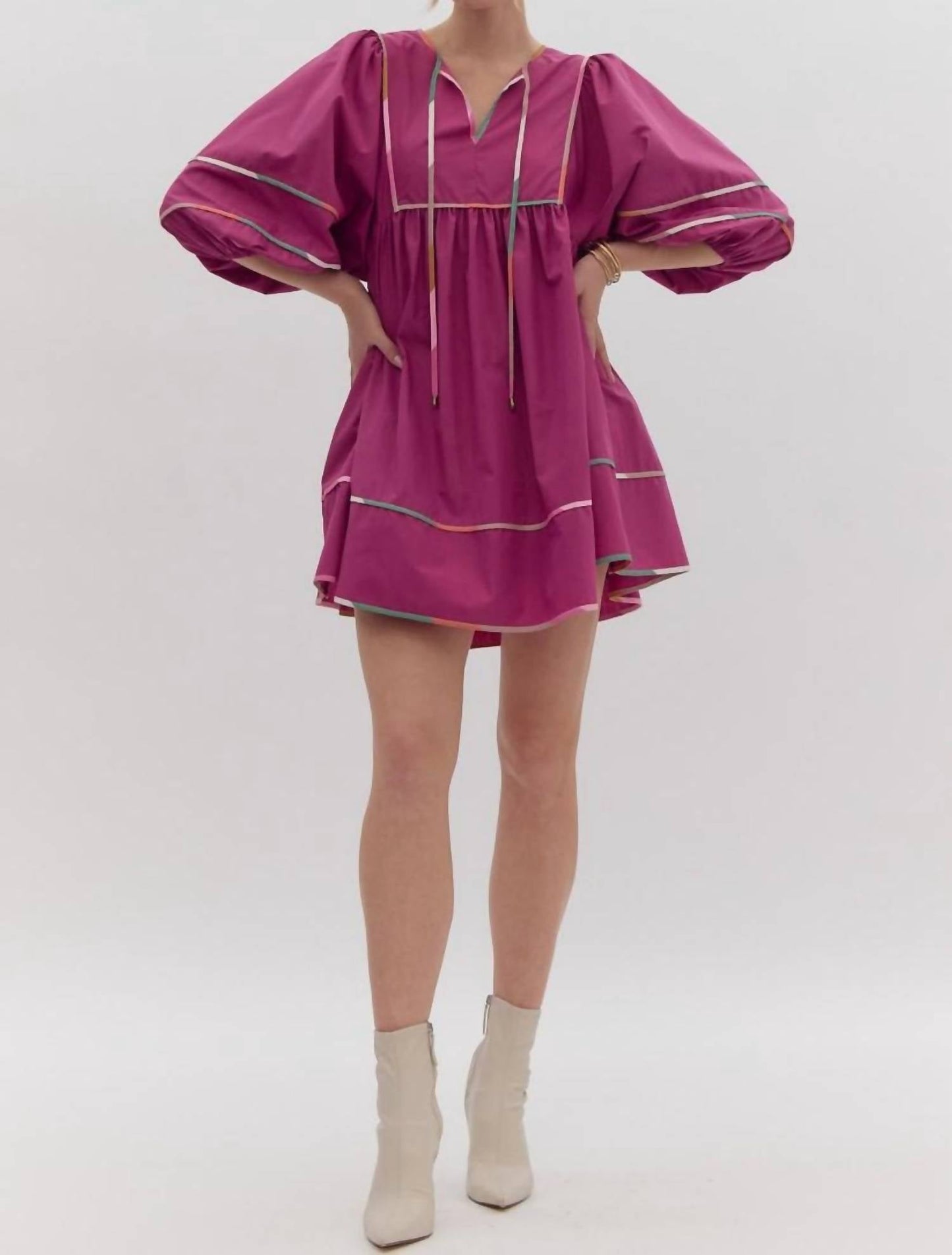 Entro - Contrast Stitch Dress