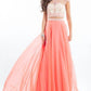 Rachel Allan - Two-piece Embellished Chiffon Gown