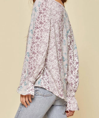 Andree By Unit - Floral Ruffle Sleeve Blouse
