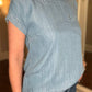 Multiples - Dolman Sleeve Chambray Top