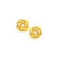 14k Yellow Gold Intertwined Love Knot Stud Earrings