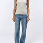 Dear John Denim - Ribbed Stretchy Top With Ruffle Sleeves