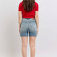 Judy Blue - High Waist Vintage Wash Side Slit Denim Short