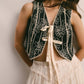 Forte Cashmere - Embroidered Front Tie Boho Vest