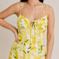 Le Lis - Lemon Shirred Neck Low Waist Mini Dress