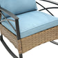 3pcs Rocking Rattan Chair Set in Grey