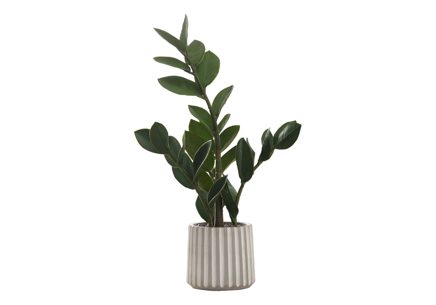 20" Tall Artificial ZZ Plant in Grey Cement Pot
