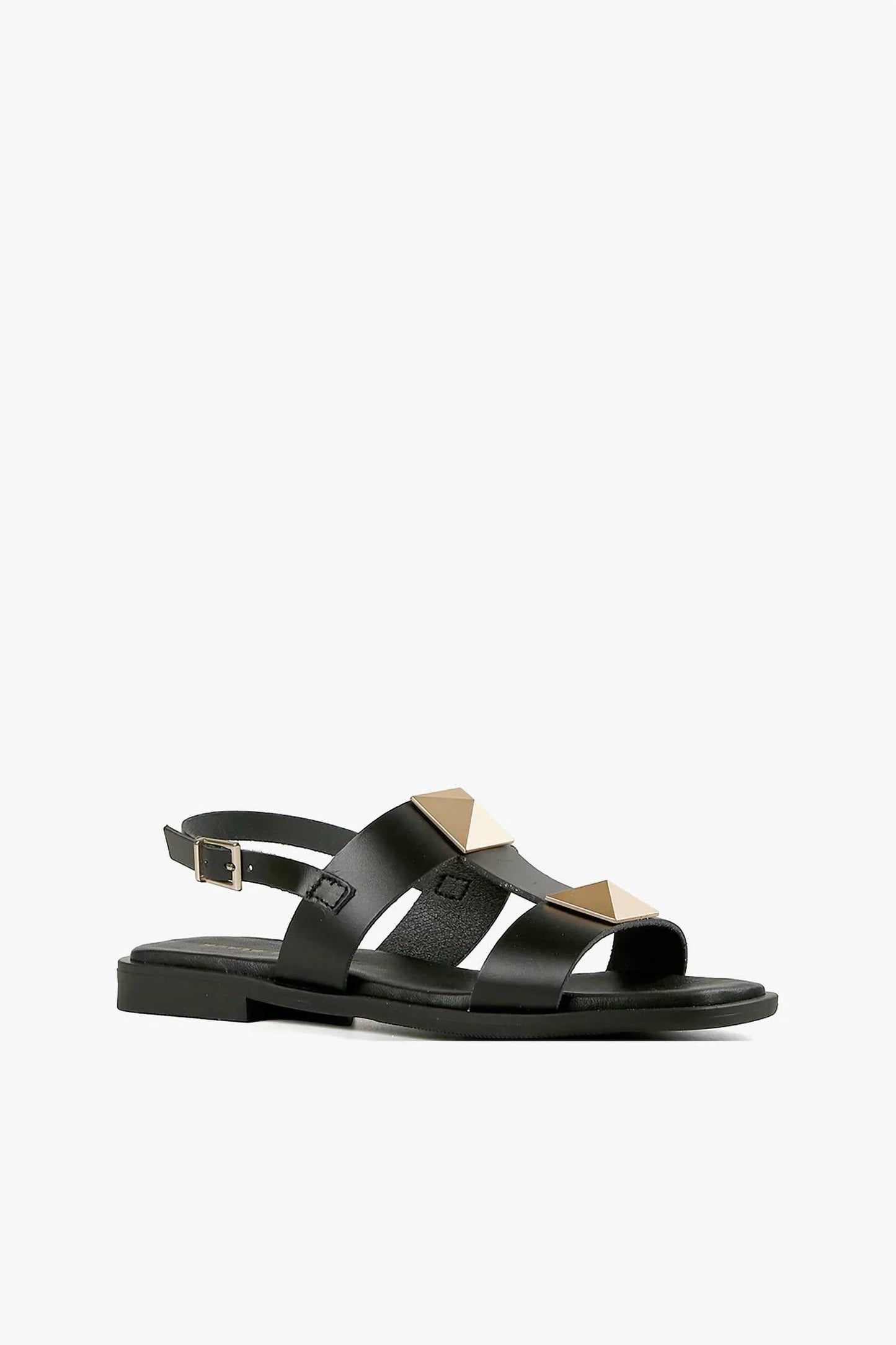 All Black - Women's Pyramid Stud Sandal