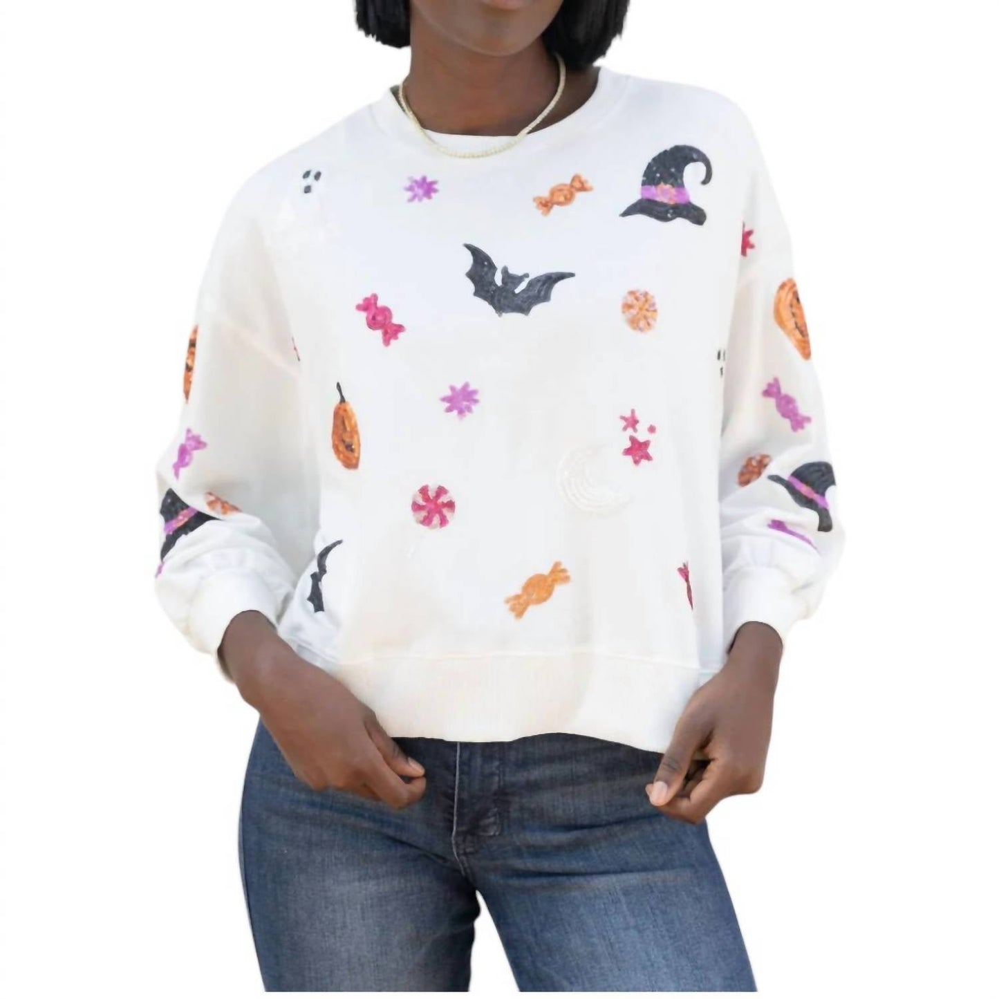 Mary Square - Halloween Sequin Sweatshirt