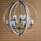 Chandelier, Hanging Light Fixture With Adjustable Chain For Kitchen, Bulb Not Included
