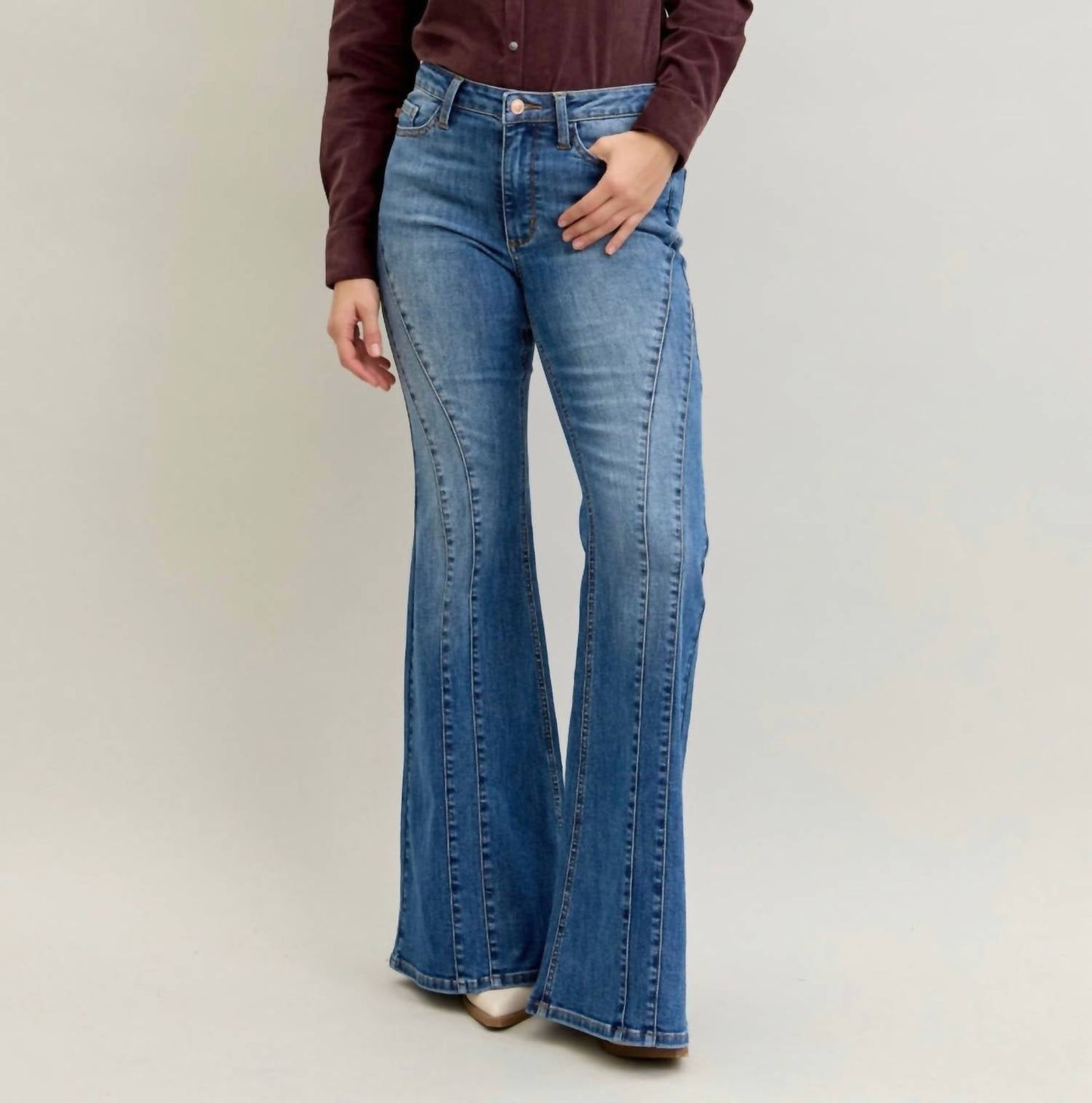 Judy Blue - Jaqueline Double Angular Seam Flare Jeans