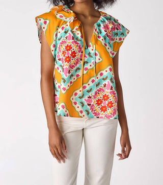 Crosby By Mollie Burch - Fern Flutter Sleeves Top