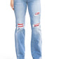 Judy Blue - PLAID PATCH DETAIL BOOTCUT JEAN