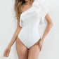 The Free Yoga - One Shoulder Ruffle Bodysuit