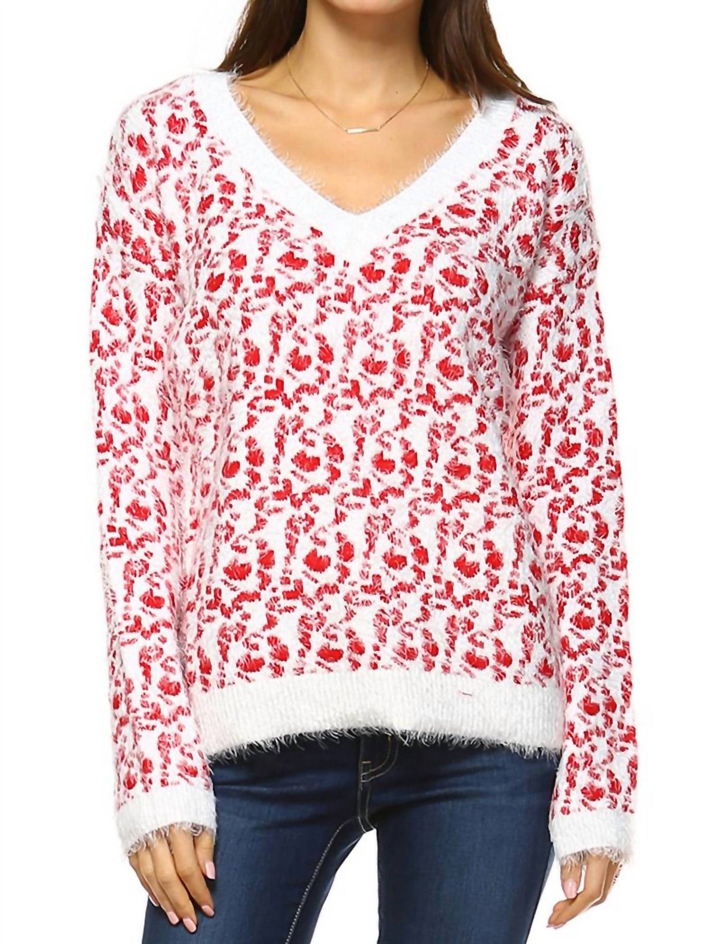 White Mark - Women's Leopard Sweater