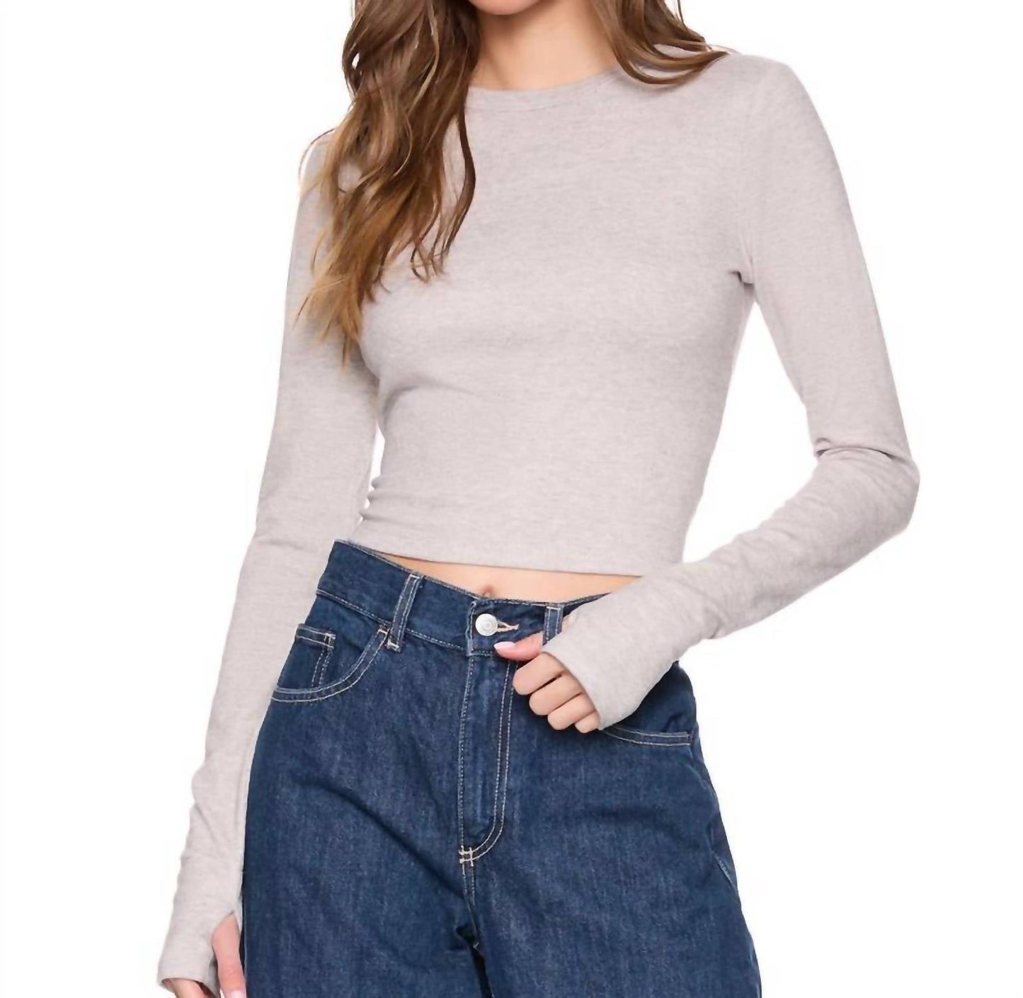 Susana Monaco - Fleece Crew Long Sleeve Top