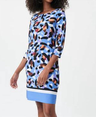 Joseph Ribkoff - Button Shoulder Multi Print Dress