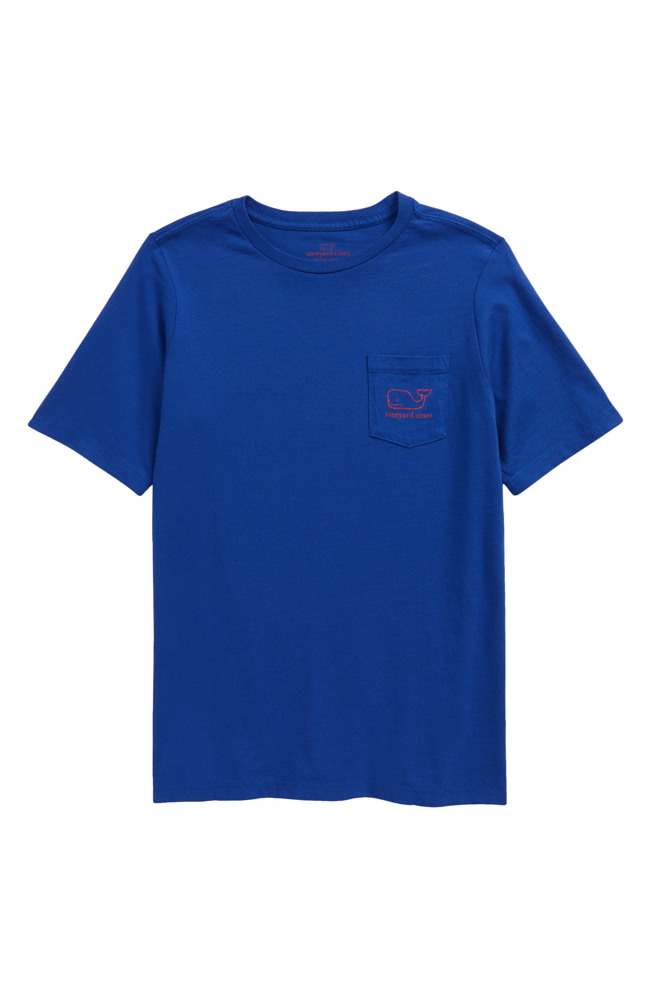 vineyard vines Kids' Vintage Whale Pocket Graphic Tee, Size M in Royal Ocean