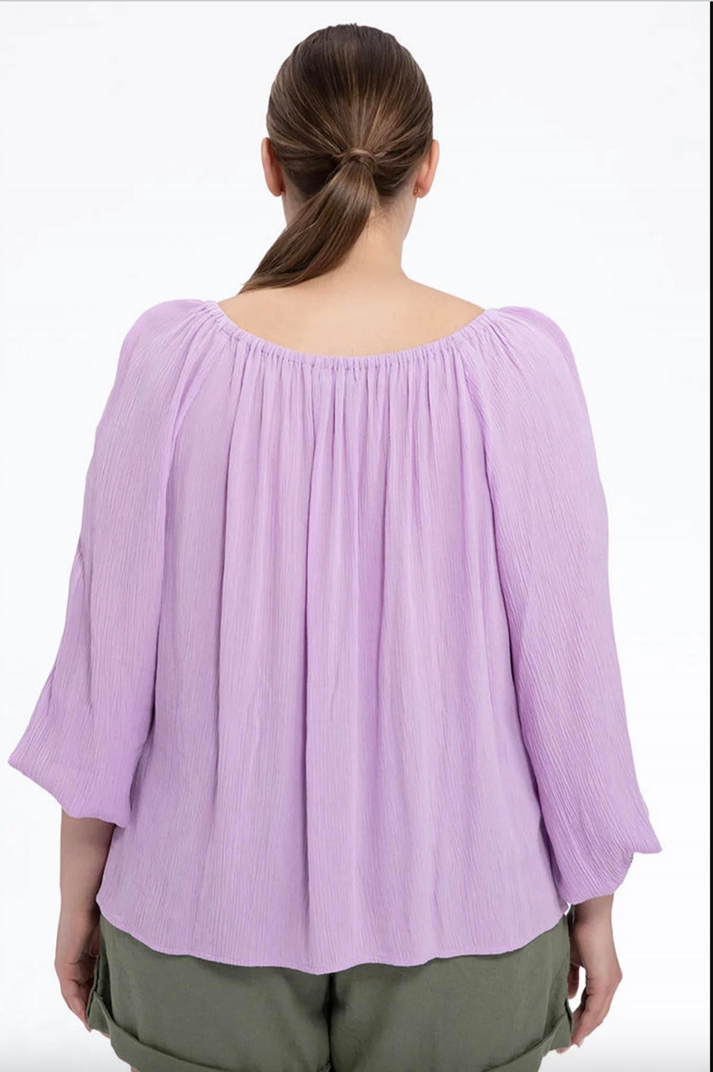 Sanctuary - Tie Ballet Neck BLouse Petal