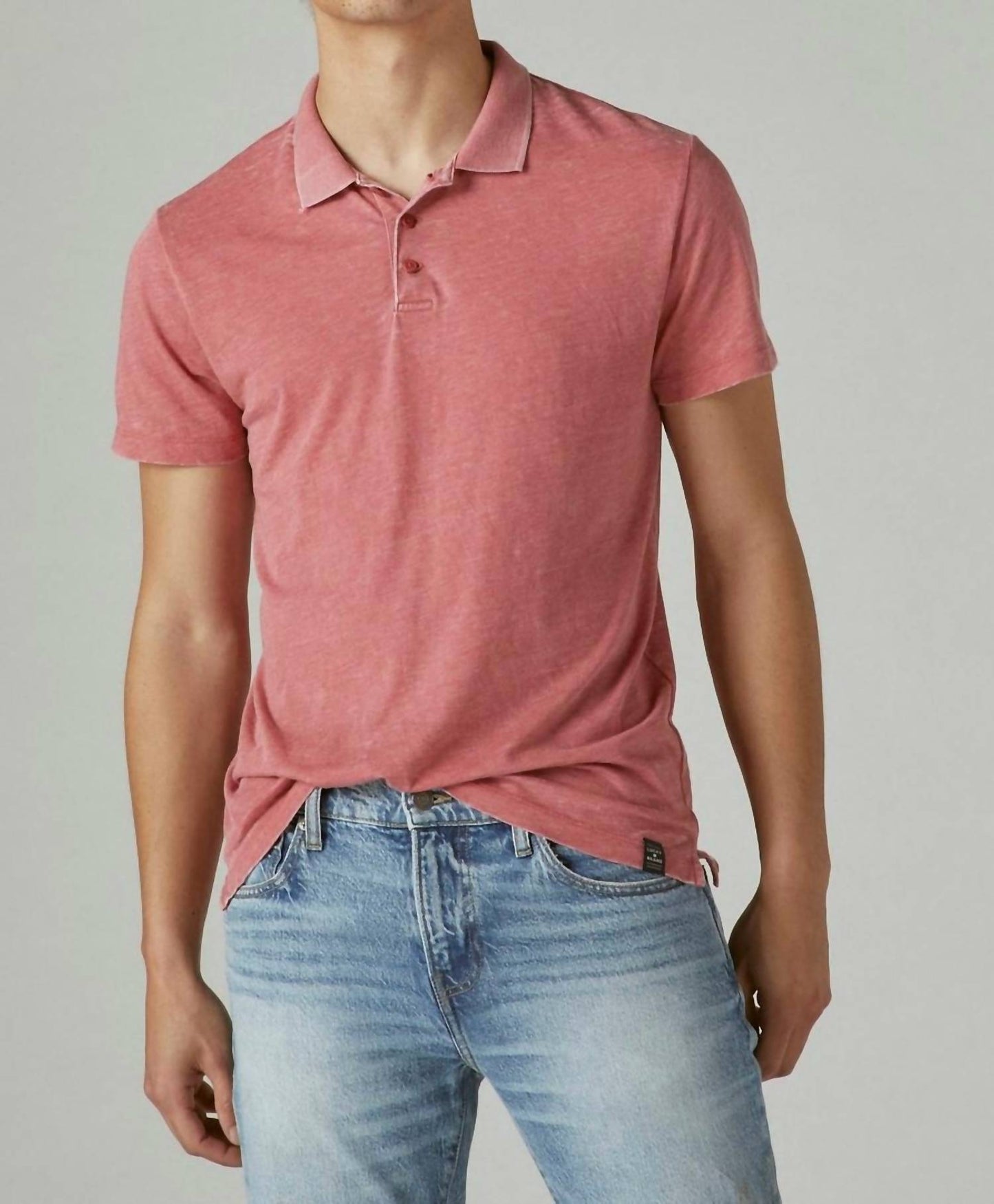Lucky Brand - VENICE BURNOUT PIQUE SHORT SLEEVE POLO
