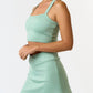 Blue Blush - Stretch Scuba Crossed Back Tank Top