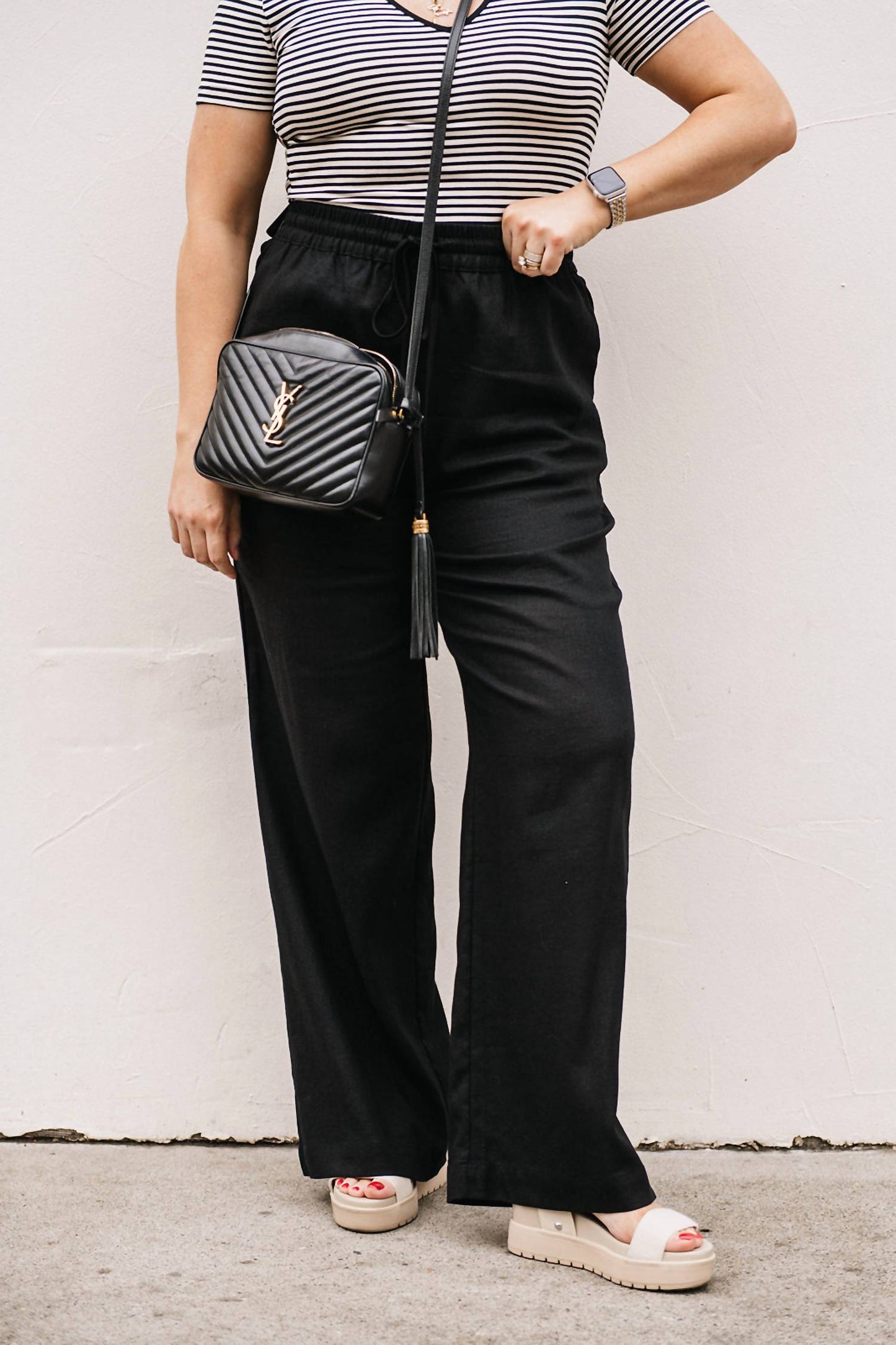 Steve Madden - Linen Blend Straight Leg Pants