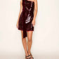 B.Right - One Shoulder Ribbon Tie Sleeveless Mini Dress