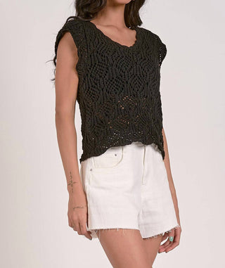 Elan - CROCHET CAP SLEEVE SWEATER