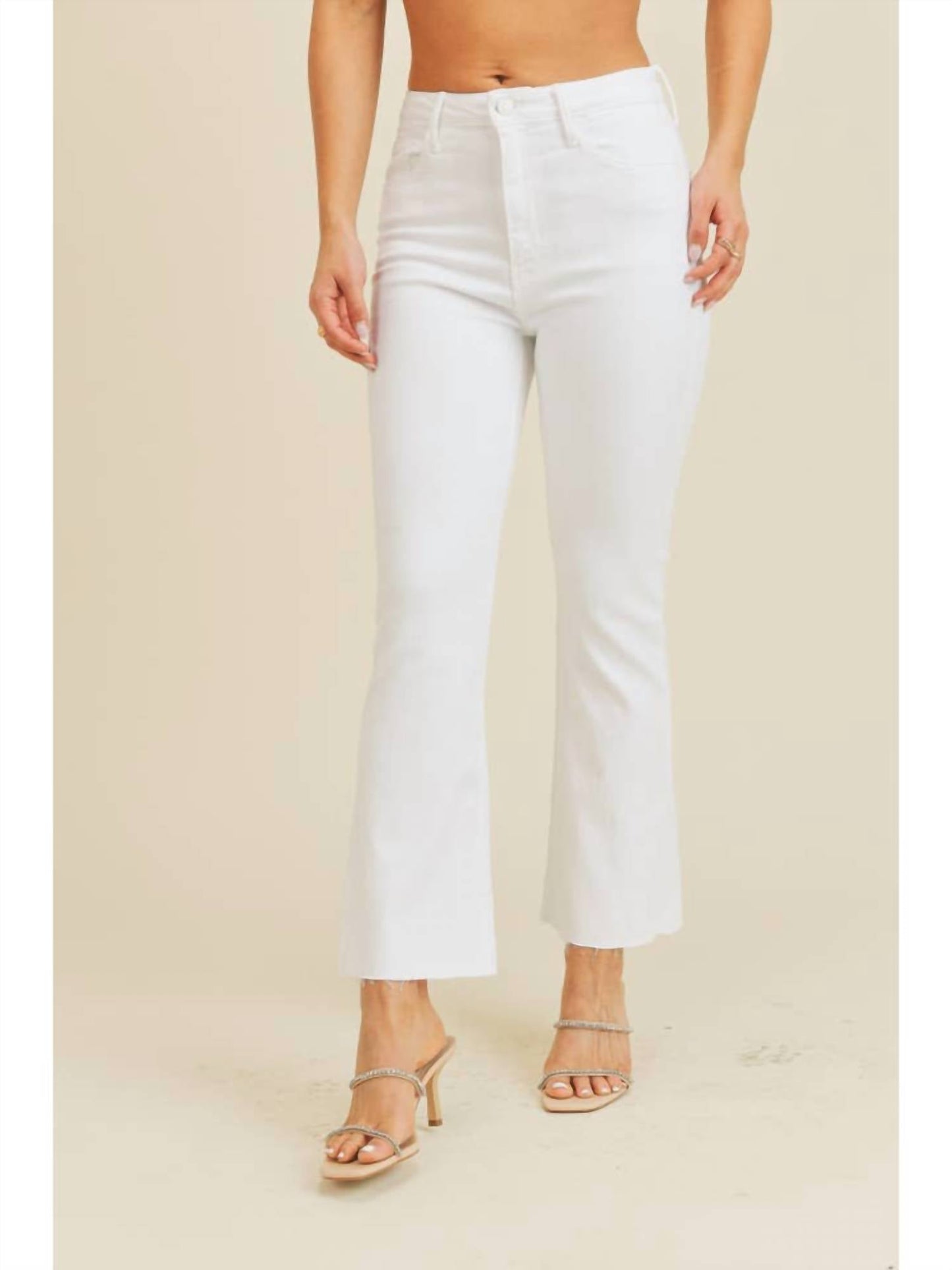 Just Black Denim - High Rise Tonal Crop Flare Short Jeans