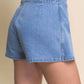 42Pops - Snap-on Button Denim Skorts