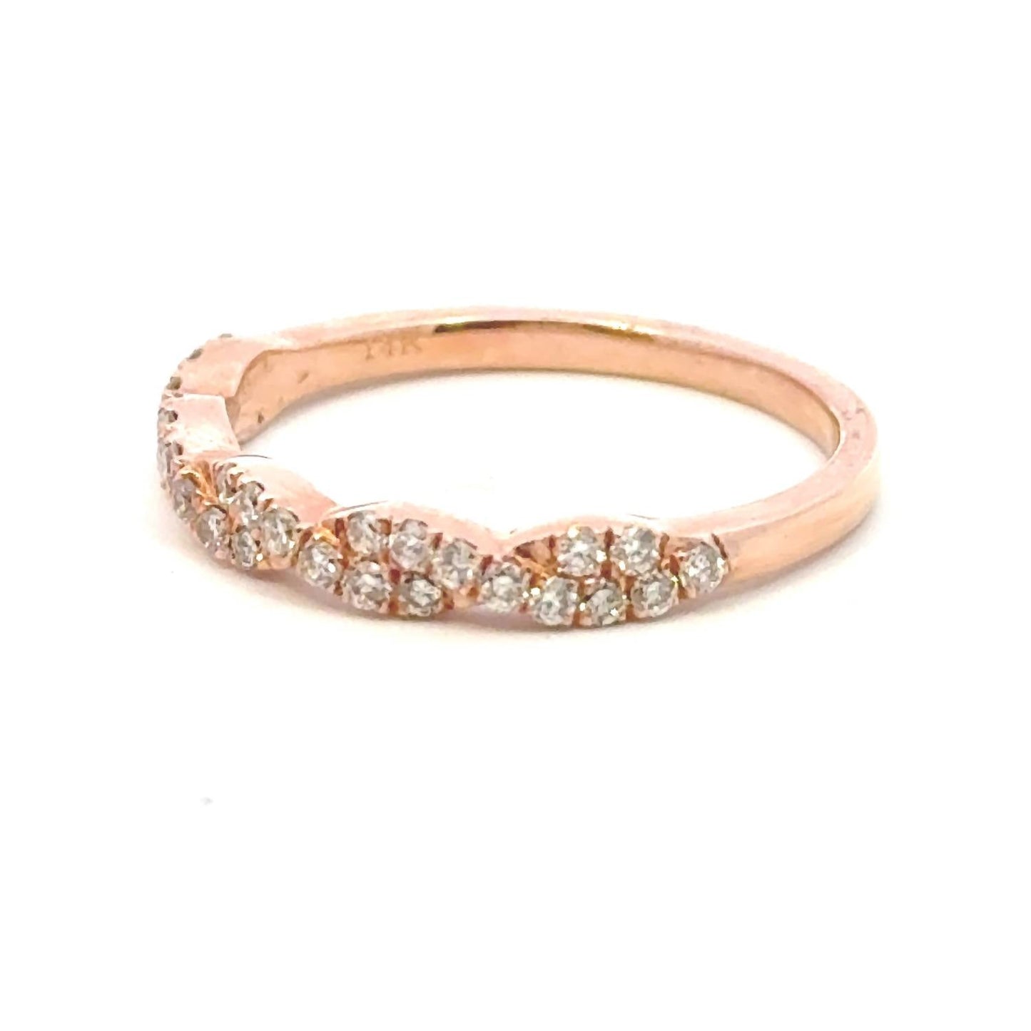 Aamiaa - 0.35 Carat Natural Diamond Twisted Prong Band