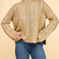 Baby Pink - Foiled Mock Neck Sweater Top