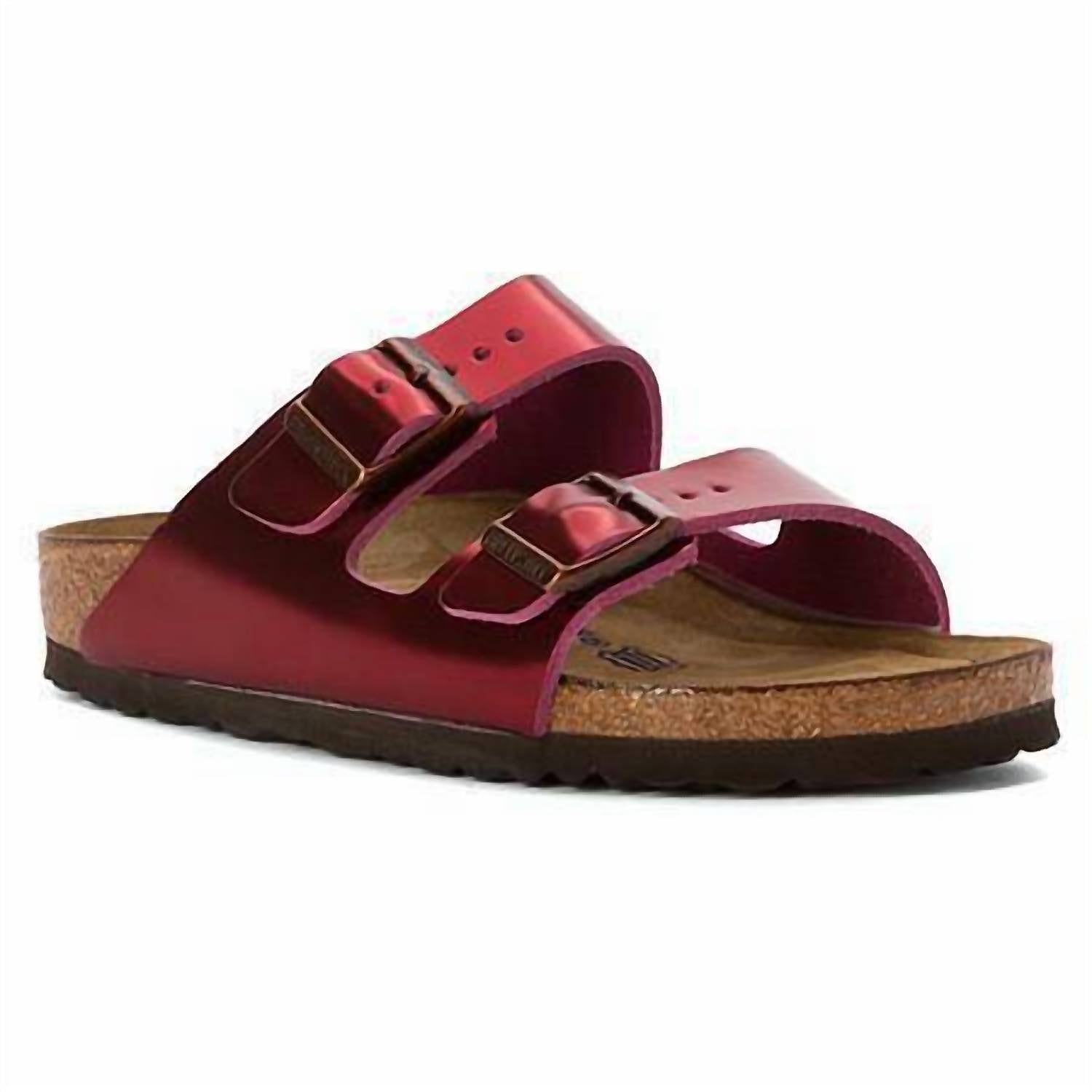 Birkenstock Women's Arizona Metallic Leather Soft Footbed – Steals