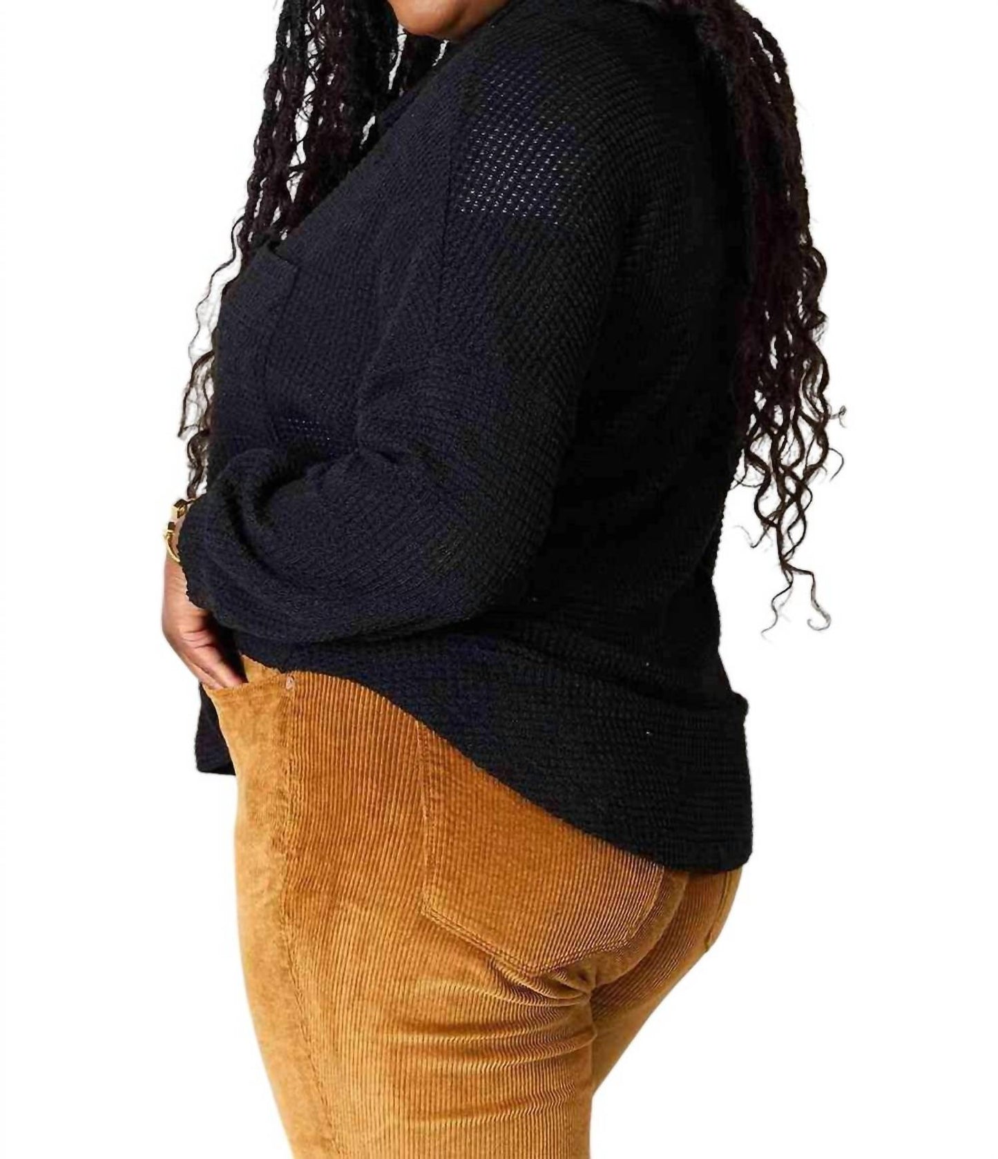 Double Take - Elegant Waffle-Knit Collared Shirt