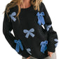 &Merci - Velvet Bow Knit Sweater