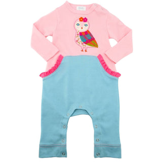Lemon Loves Layette - Baby Girls Owl Luna Romper