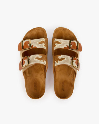 Isabel Marant - Women's Lelik Calfskin Leather Flame Pattern Sandals