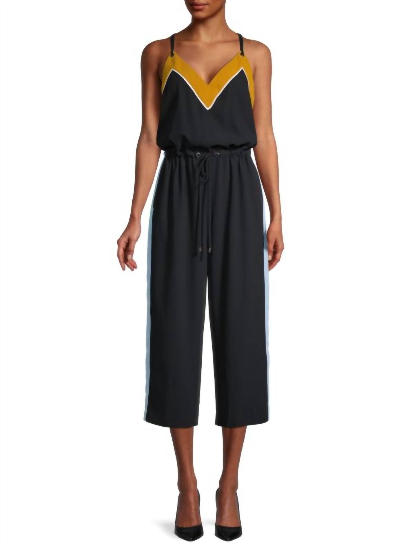 Ted Baker - DARVVA V-NECKLINE DRAWSTRINGS COTTON SLEEVELESS JUMPSUIT