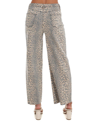 Easel - I Like Me Better Leopard Wide Leg Jeans