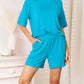 Basic Bae - Full Size Soft Rayon Half Sleeve Top And Shorts Set