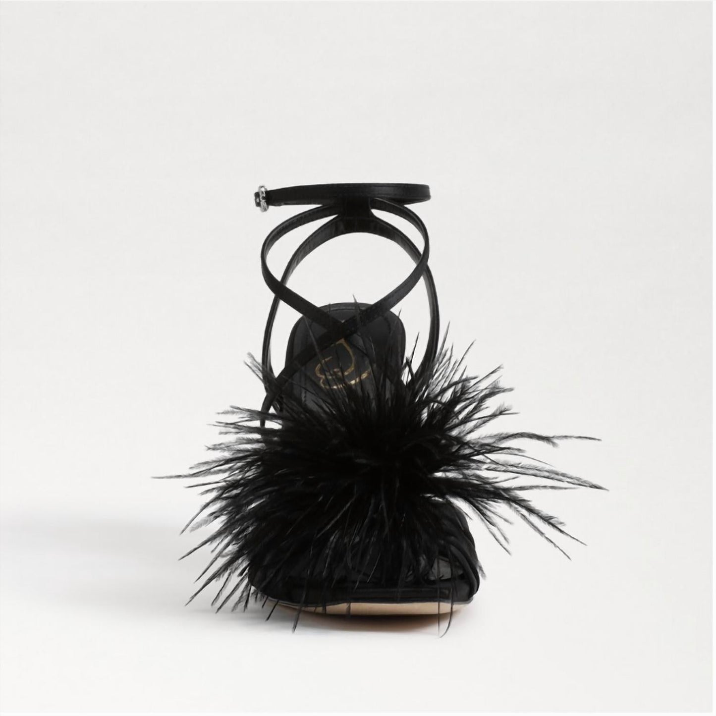 Sam Edelman - Women's Layton Ankle Strap Spool Heeled Feather Detailed Sandals
