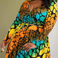 The Curve La - Plus Size Long Sleeve Surplice Wrap Top And Maxi Skirt Set