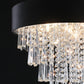 18-inch Modern Crystal Chandelier with Black Velvet Shade