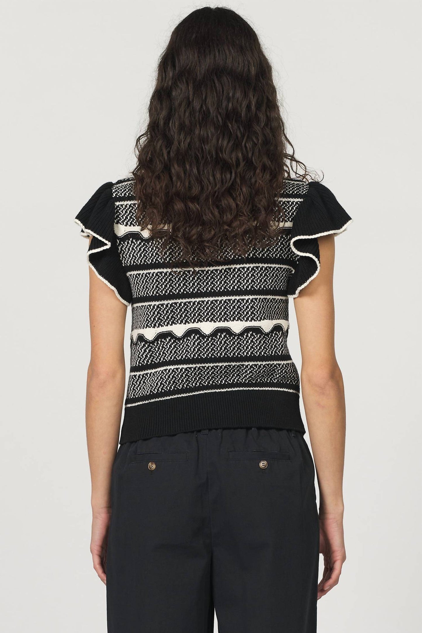 Another Love - Bethany Ruffle Sleeve Stripe Shirt