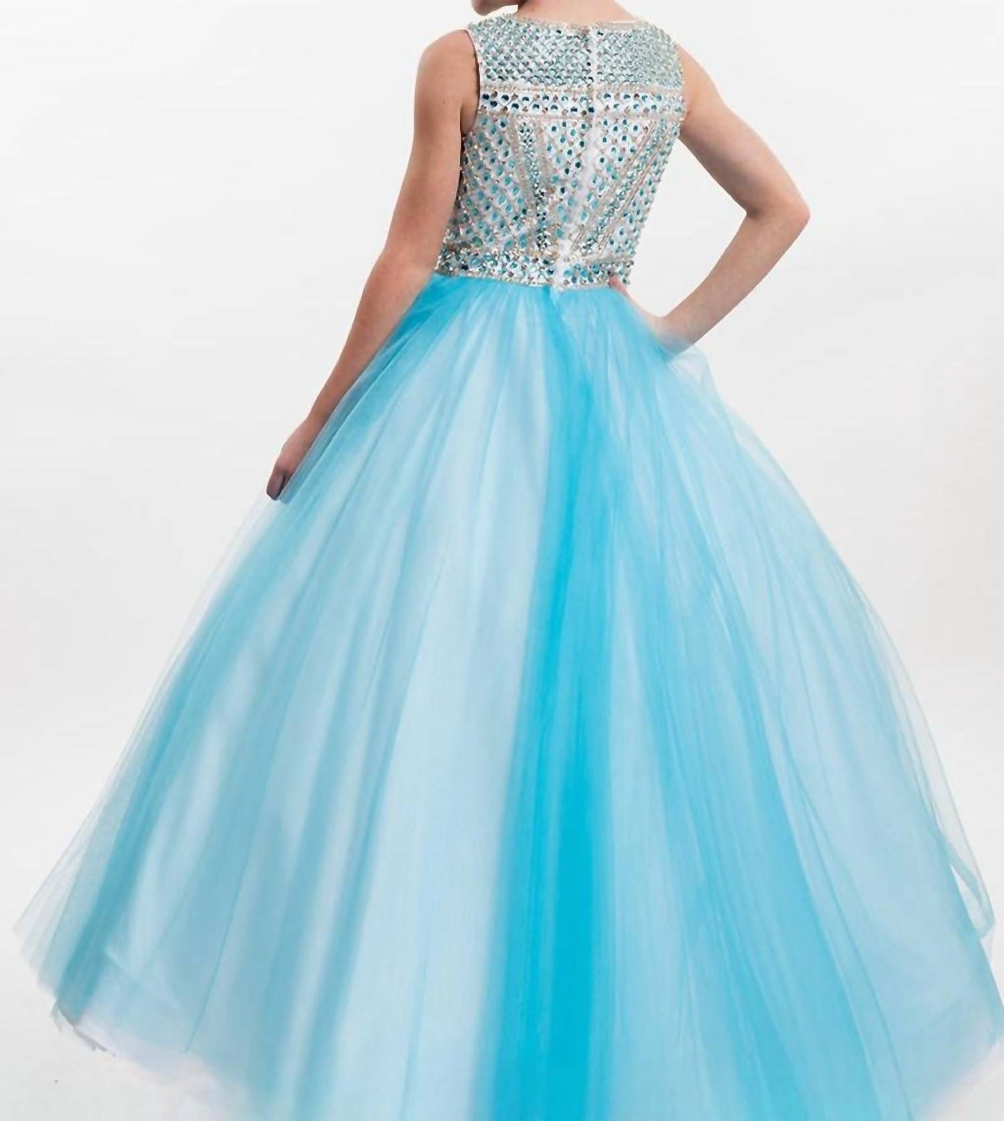 Rachel Allan - Crystal Embellished Soft Tulle Ball Gown