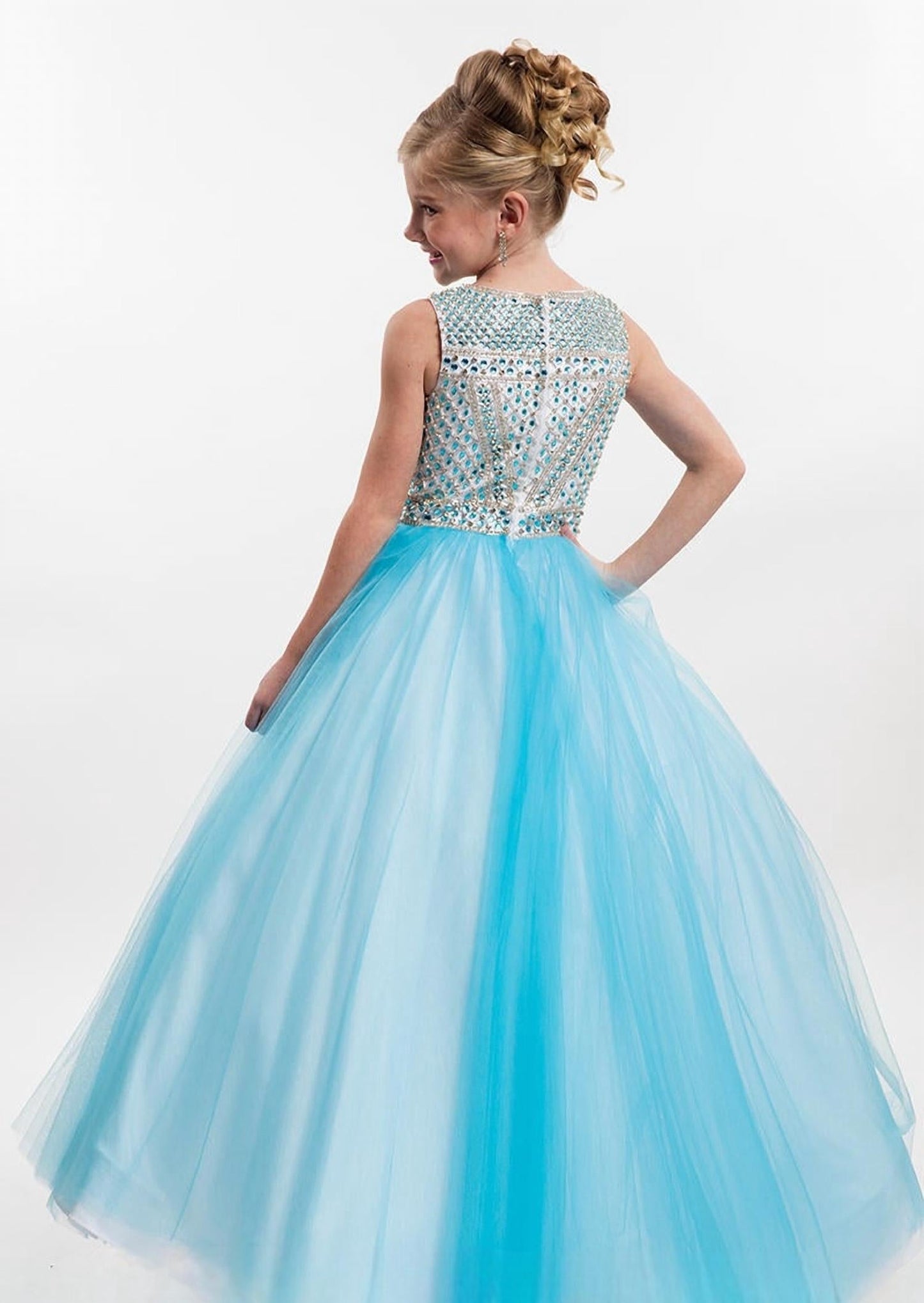 Rachel Allan - Crystal Embellished Soft Tulle Ball Gown