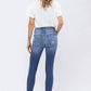 Judy Blue - Women's High Rise Destroyed Hem Skinny Denim Jeans