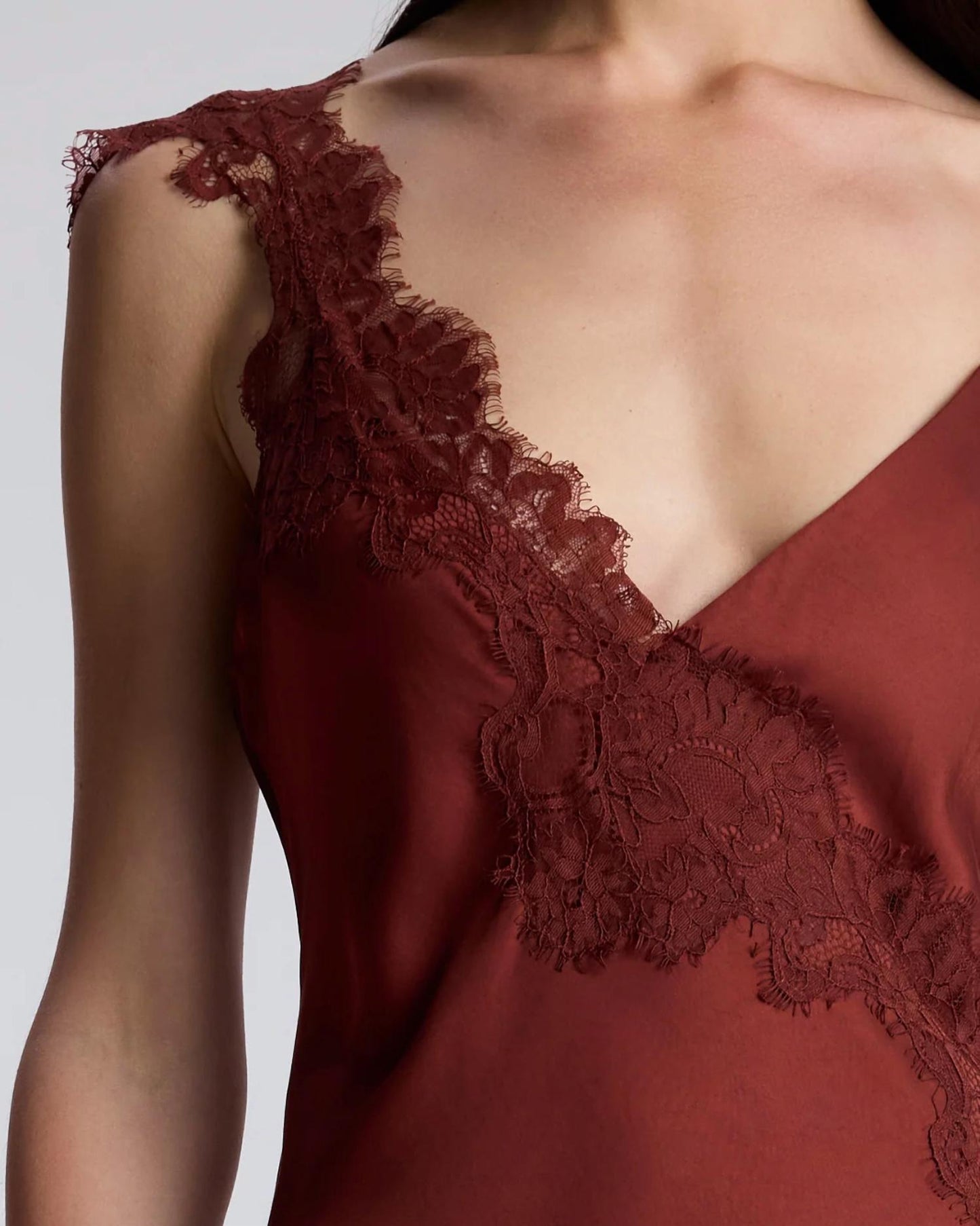 A.L.C. - STELLA SATIN AND LACE MIDI DRESS
