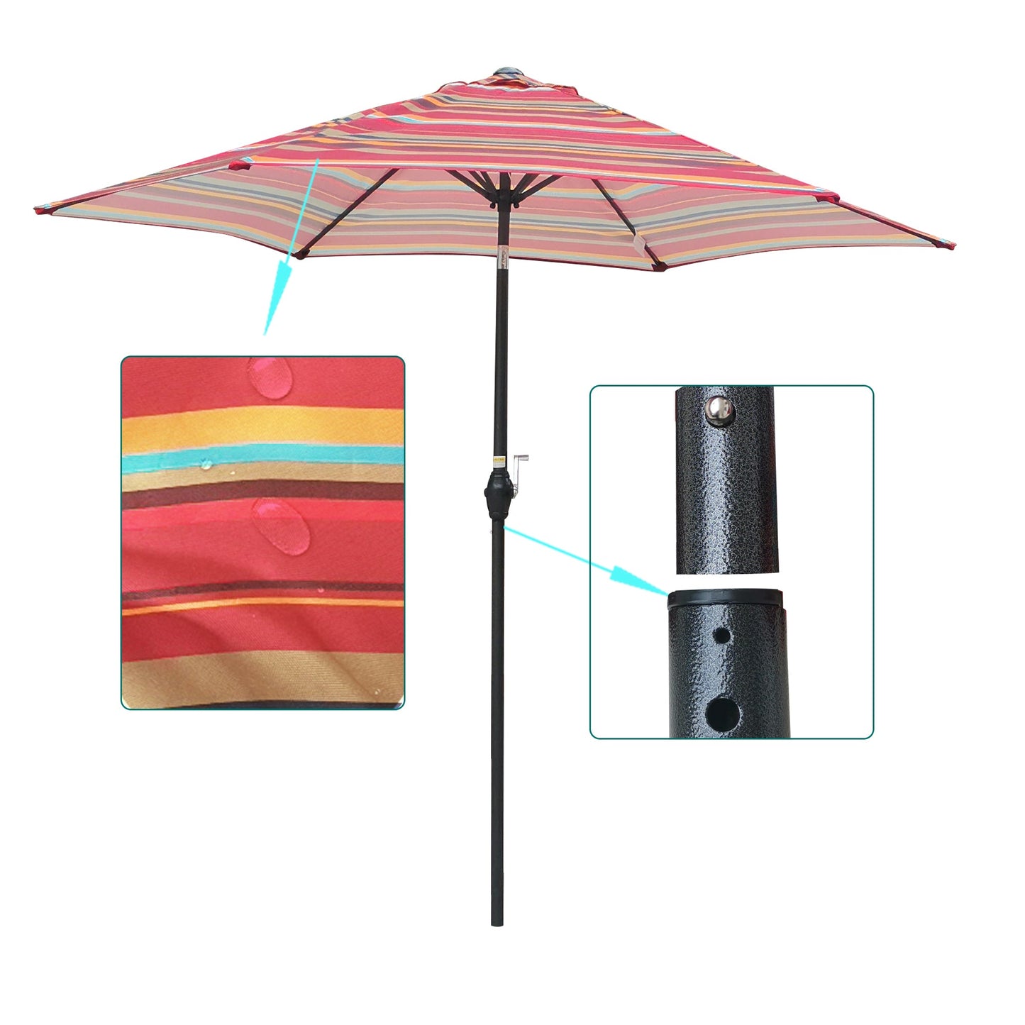 9FT Umbrella Red Stripes